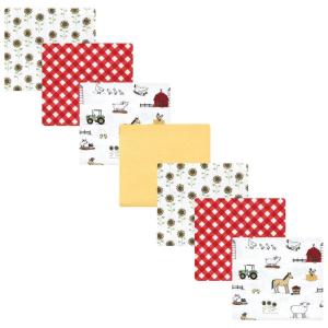 image:imageLittle Treasure Hudson Baby Cotton Poly Flannel Receiving Blankets Multipack Pink Cuteasaurus 30x30 inchesRed Girl Farm