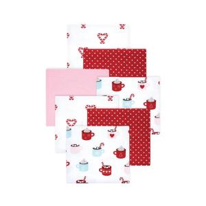 image:imageLittle Treasure Hudson Baby Cotton Poly Flannel Receiving Blankets Multipack Pink Cuteasaurus 30x30 inchesRed Hot Cocoa