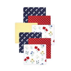 image:imageLittle Treasure Hudson Baby Cotton Poly Flannel Receiving Blankets Multipack Pink Cuteasaurus 30x30 inchesRed Wildflower