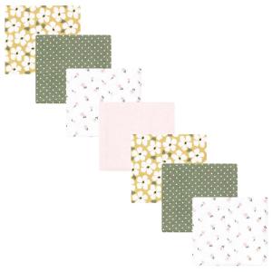 image:imageLittle Treasure Hudson Baby Cotton Poly Flannel Receiving Blankets Multipack Pink Cuteasaurus 30x30 inchesSage Green Floral
