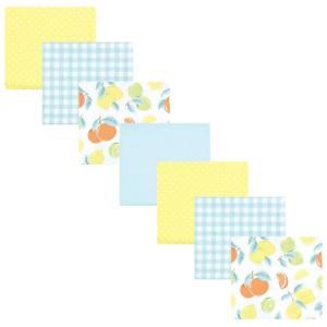 image:imageLittle Treasure Hudson Baby Cotton Poly Flannel Receiving Blankets Multipack Pink Cuteasaurus 30x30 inchesYellow Citrus Mint