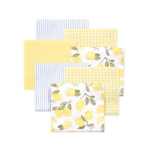 image:imageLittle Treasure Hudson Baby Cotton Poly Flannel Receiving Blankets Multipack Pink Cuteasaurus 30x30 inchesYellow Lemons