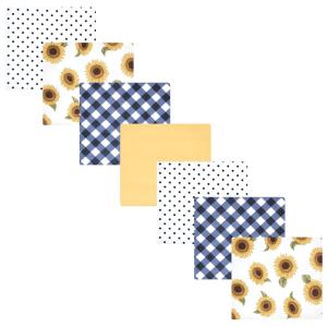 image:imageLittle Treasure Hudson Baby Cotton Poly Flannel Receiving Blankets Multipack Pink Cuteasaurus 30x30 inchesYellow Sunflower