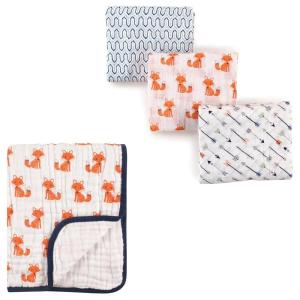 image:imageMuslin Swaddle Blanket 3Pack amp 4Layer Tranquility Muslin BlanketFoxes