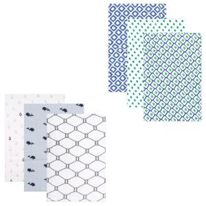 image:imageMuslin Swaddle Blanket 6PackBlue GreenWhale