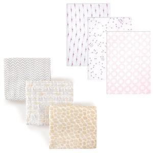 image:imageMuslin Swaddle Blanket 6PackElephantsPink Constellation