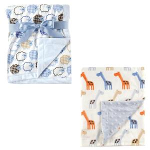 image:imagePlush Blanket with PlushMink Back 2PackBoy SheepGiraffe