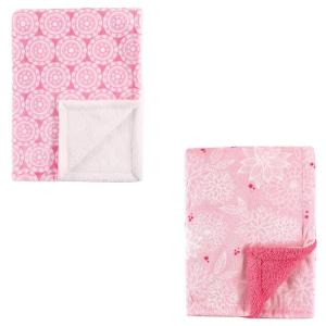 image:imagePlush Blanket with Sherpa Back 2PackFloralMedallion
