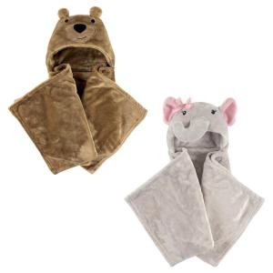 image:imagePlush Hooded Blanket 2PackBearPretty Elephant