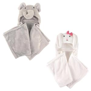 image:imagePlush Hooded Blanket 2PackBunnyElephant