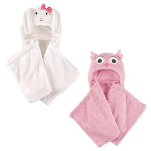 image:imagePlush Hooded Blanket 2PackBunnyPink Owl