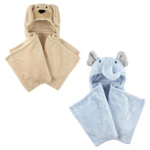 image:imagePlush Hooded Blanket 2PackDogBlue Elephant