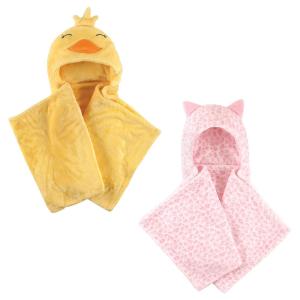 image:imagePlush Hooded Blanket 2PackDuckLeopard