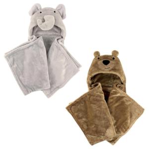 image:imagePlush Hooded Blanket 2PackElephantBear