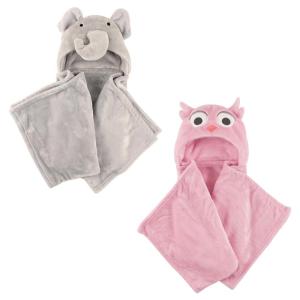 image:imagePlush Hooded Blanket 2PackElephantPink Owl