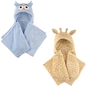 image:imagePlush Hooded Blanket 2PackGiraffeBlue Owl