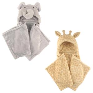 image:imagePlush Hooded Blanket 2PackGiraffeElephant