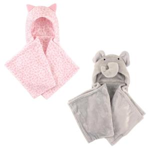 image:imagePlush Hooded Blanket 2PackLeopardElephant