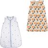 image:imageHudson Baby Safe Sleep Wearable Sleeping Bag Muslin amp Jersey Cotton 2 Pack FoxesWhale 1218 MonthsAnchorForest