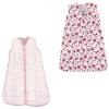 image:imageHudson Baby Safe Sleep Wearable Sleeping Bag Muslin amp Jersey Cotton 2 Pack FoxesWhale 1218 MonthsPink SheepBotanical