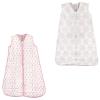 image:imageHudson Baby Safe Sleep Wearable Sleeping Bag Muslin amp Jersey Cotton 2 Pack FoxesWhale 1218 MonthsPink SheepModern Floral