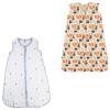 image:imageHudson Baby Safe Sleep Wearable Sleeping Bag Muslin amp Jersey Cotton 2 Pack FoxesWhale 1218 MonthsAnchorForest