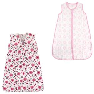 image:imageHudson Baby Safe Sleep Wearable Sleeping Bag Muslin amp Jersey Cotton 2 Pack FoxesWhale 1218 MonthsDamaskBotanical