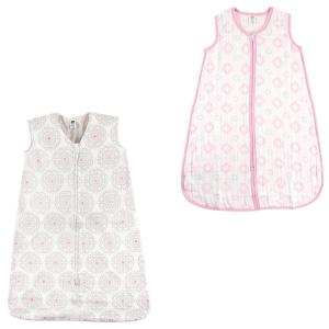image:imageHudson Baby Safe Sleep Wearable Sleeping Bag Muslin amp Jersey Cotton 2 Pack FoxesWhale 1218 MonthsDamaskModern Floral