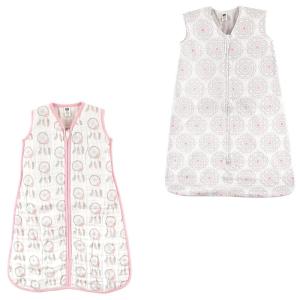 image:imageHudson Baby Safe Sleep Wearable Sleeping Bag Muslin amp Jersey Cotton 2 Pack FoxesWhale 1218 MonthsDream CatcherModern Floral