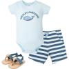 image:imageHudson Baby Unisex Baby Cotton Bodysuit Shorts and Shoe SetBlue Whaley Awesome
