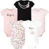 image:imageHudson Baby Infant Girls Cotton Bodysuits 5PackBonjour Paris