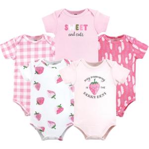 image:imageHudson Baby Unisex Baby Cotton Bodysuits 5 PiecePink Strawberry