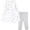 image:imageHudson Baby Unisex Baby Quilted Cotton Dress and LeggingsSilver Snowflakes