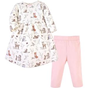 image:imageHudson Baby Unisex Baby Quilted Cotton Dress and LeggingsEnchanted Forest
