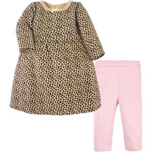 image:imageHudson Baby Unisex Baby Quilted Cotton Dress and LeggingsLeopard Pink