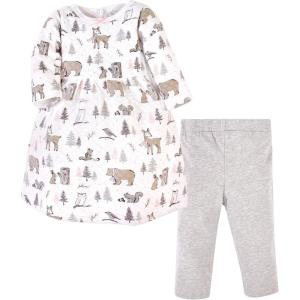 image:imageHudson Baby Unisex Baby Quilted Cotton Dress and LeggingsWinter Forest