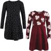 Burgundy Floral Black