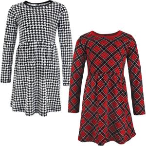image:imageHudson Baby Girls Cotton DressesBlack Red Plaid