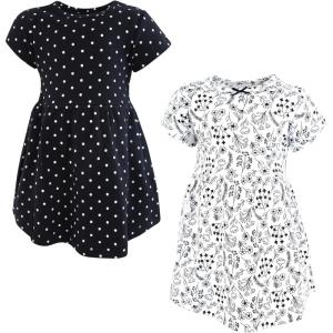 image:imageHudson Baby Girls Cotton DressesBlack White Flowers