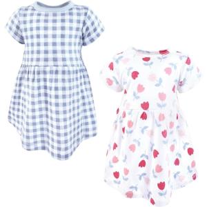 image:imageHudson Baby Girls Cotton DressesBlue Pink Basic Tulip