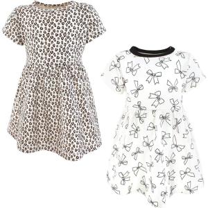 image:imageHudson Baby Girls Cotton DressesBows and Leopard