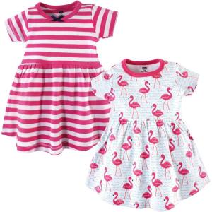 image:imageHudson Baby Girls Cotton DressesBright Flamingo