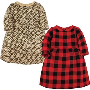 image:imageHudson Baby Girls Cotton DressesBuffalo Plaid Leopard
