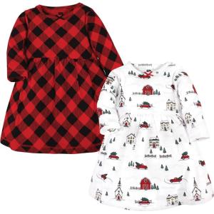 image:imageHudson Baby Girls Cotton DressesChristmas Scene