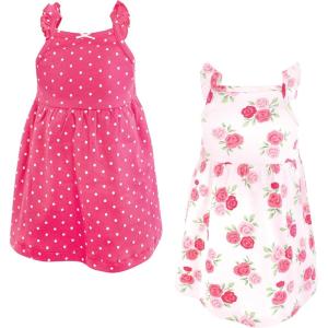 image:imageHudson Baby Girls Cotton DressesDk Pink Rose Dot