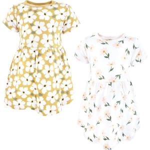 image:imageHudson Baby Girls Cotton DressesGold Sage Floral