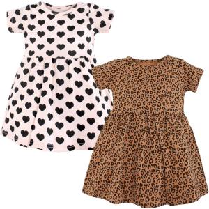 image:imageHudson Baby Girls Cotton DressesLeopard and Hearts