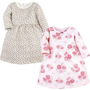 image:imageHudson Baby Girls Cotton DressesPink Blush Rose Leopard