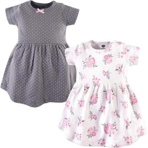 image:imageHudson Baby Girls Cotton DressesPink Gray Floral