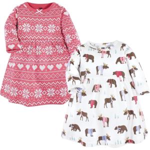 image:imageHudson Baby Girls Cotton DressesPink Moose Bear
